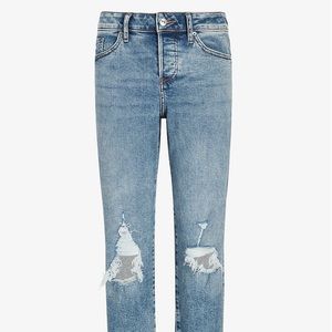 Express Mid Rise Boyfriend Jeans